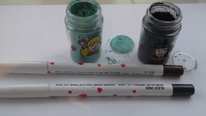 Archie Pressed Pigments and Pencils in Lucky In Love, Magic Spells, Lord It Up and Black Swan