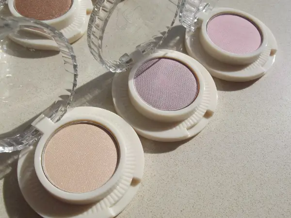 Benefit Longwear Powder Shadows Call My Bluff, Pause for Applause Pinky Swear