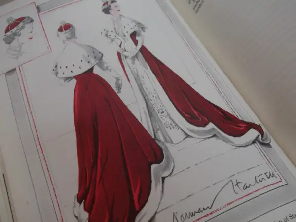 Norman Hartnell Illustration Designs For The Robe And Cap Of State for the Coronation