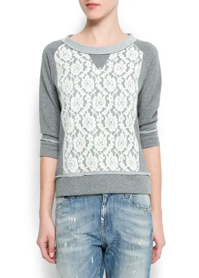 Lace Panel Sweat