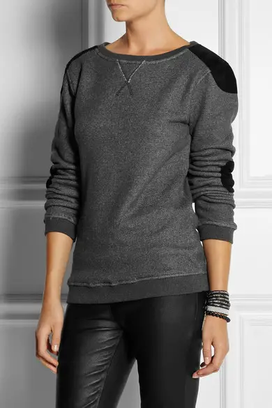 Suede Trimmed Sweat