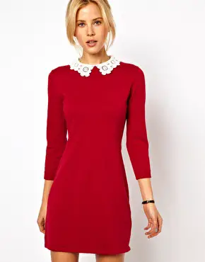 Knit Dress with Collar