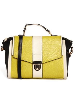 Warehouse Colour Block Satchel